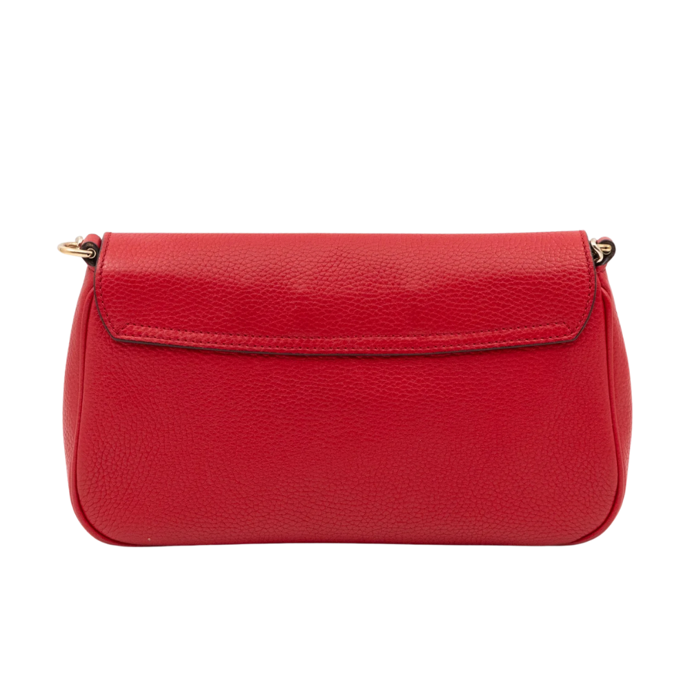 Gucci Soho Leather Flap Chain Shoulder Bag – Red