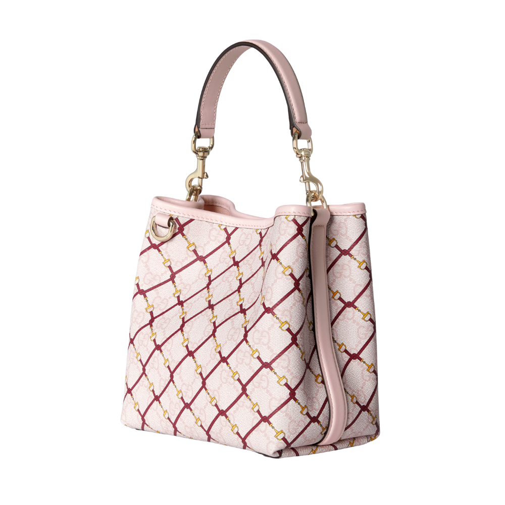 Gucci GG Emblem Small Bucket Bag – Pink