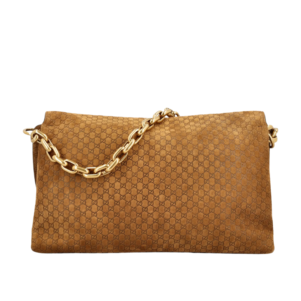 Gucci Large GG Chain Shoulder Bag – Brown