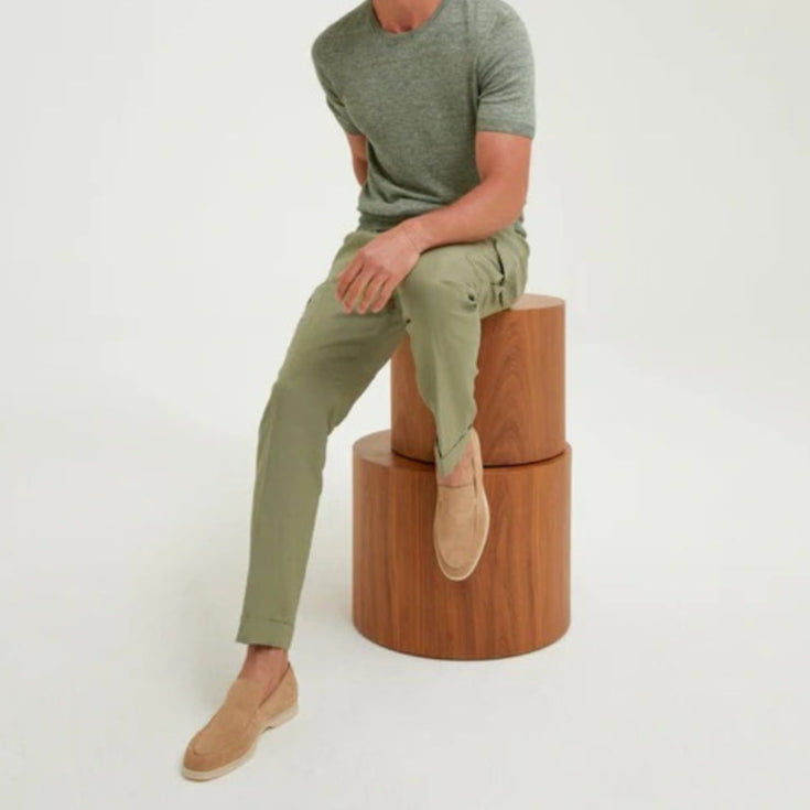 Loro Piana Summer Walk Suede Loafer - Light Wood Smoke (H755)