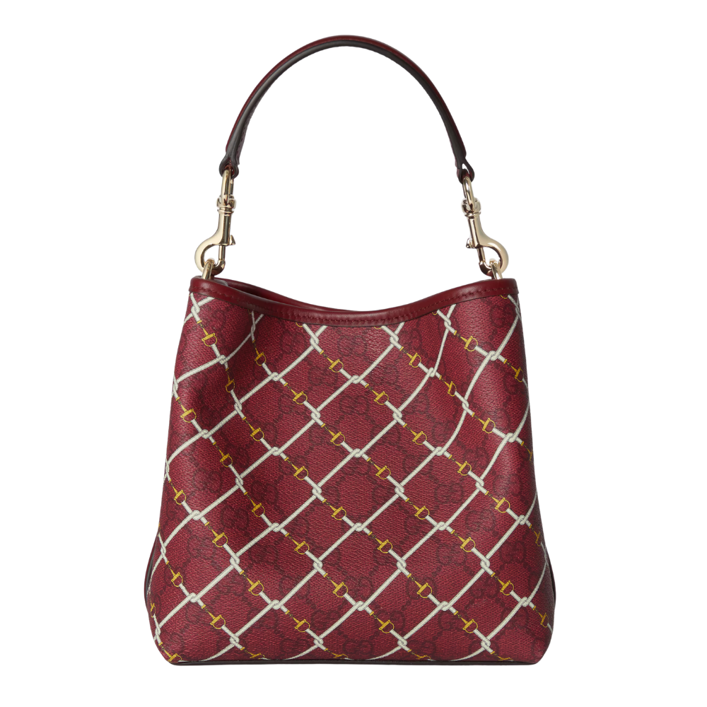 Gucci GG Emblem Small Bucket Bag – Red