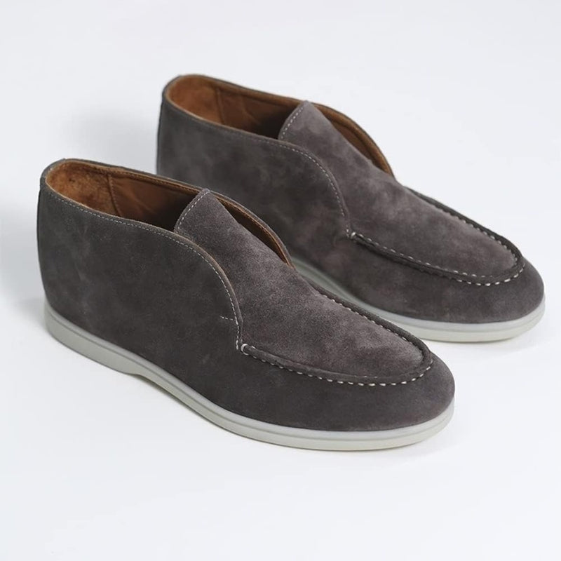 Loro Piana Open Walk Suede Ankle Boots - Grey (219)