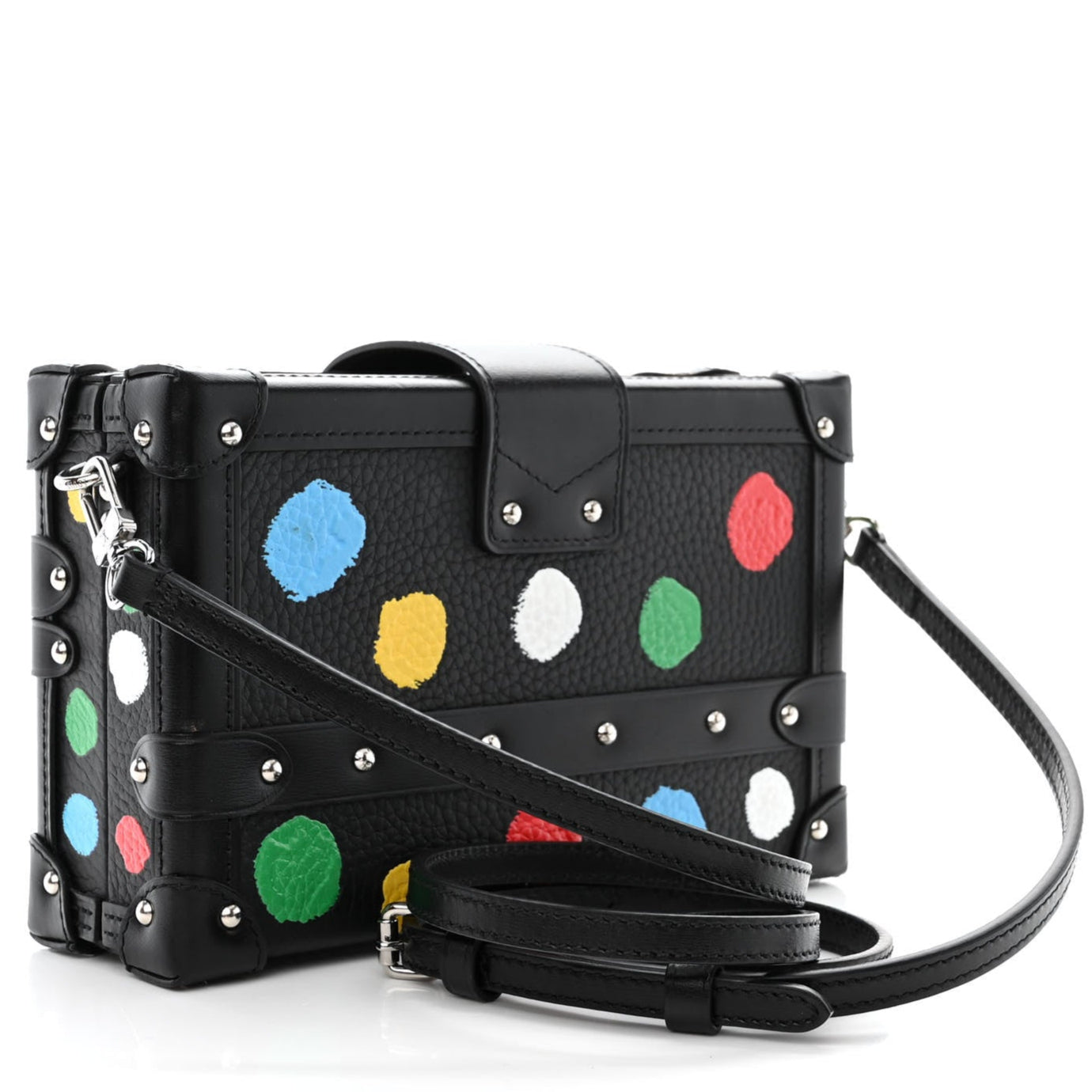 Louis Vuitton x Kusama Yayoi Taurillon Petite Malle Crossbody Bag - Black