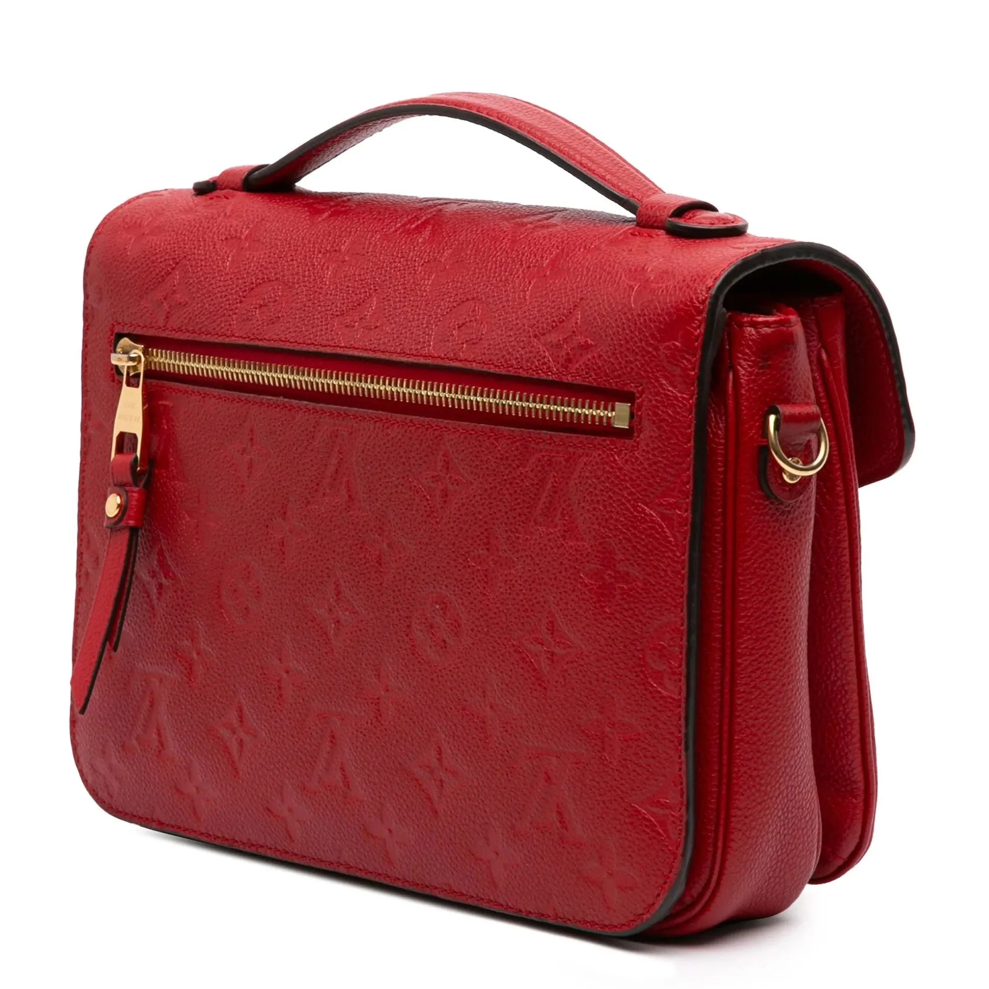 Louis Vuitton Monogram Empreinte Pochette Metis Handbag - Red
