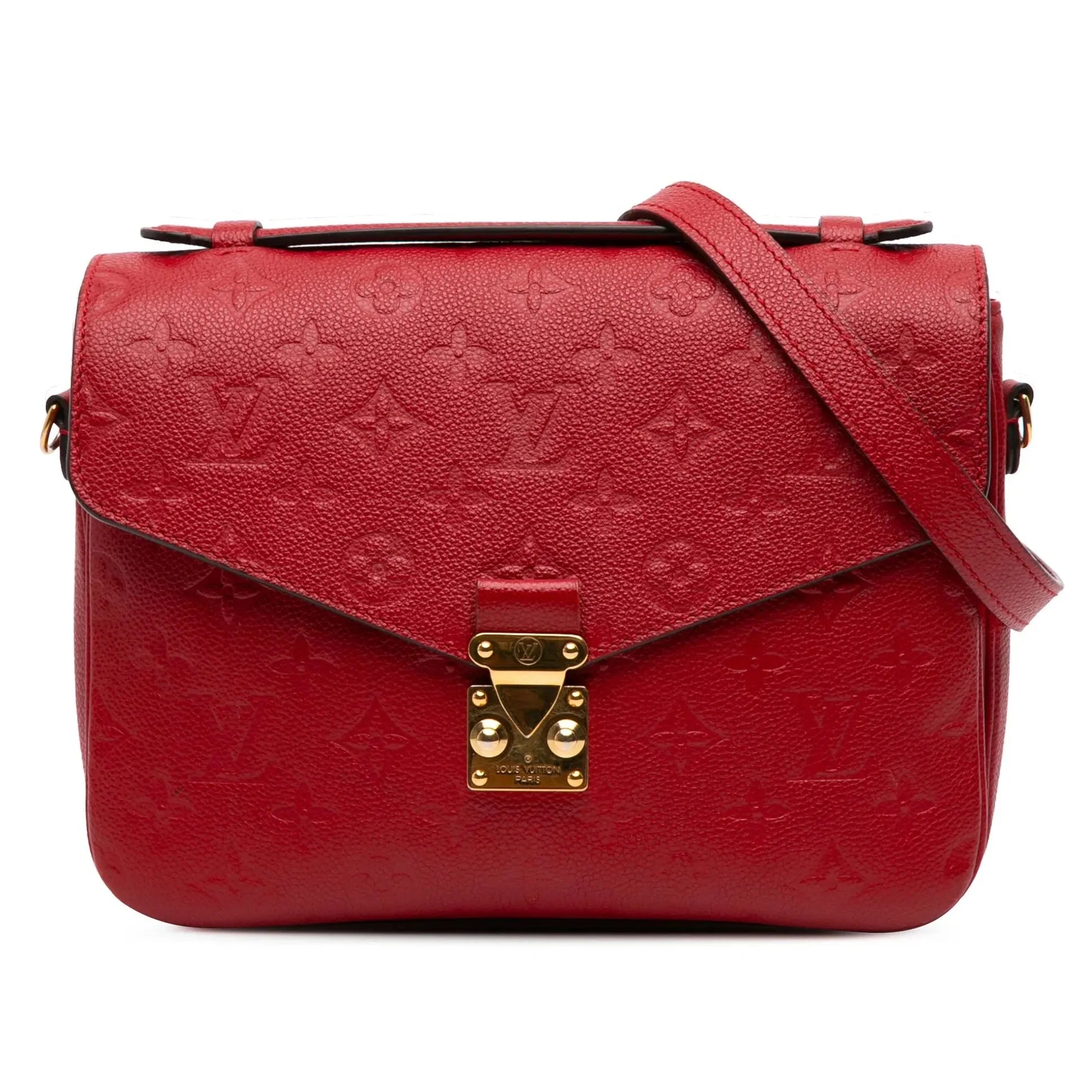 Louis Vuitton Monogram Empreinte Pochette Metis Handbag - Red