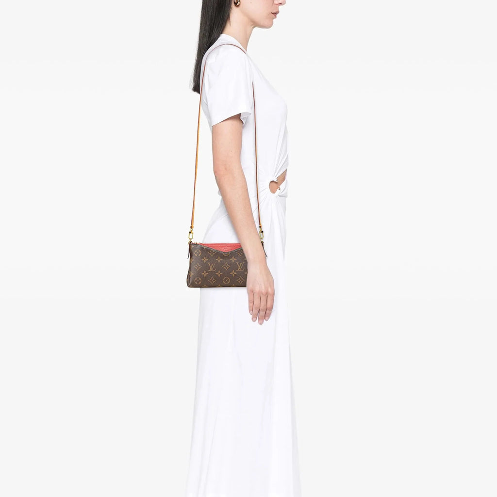 Louis Vuitton Monogram Pallas Clutch Shoulder Bag - Cherry