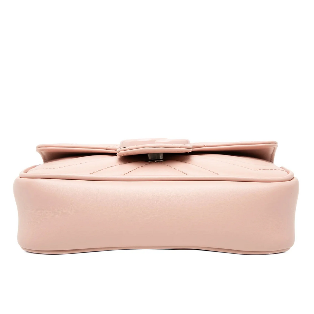 Gucci GG Marmont Leather Chain Belt Bag – Pink