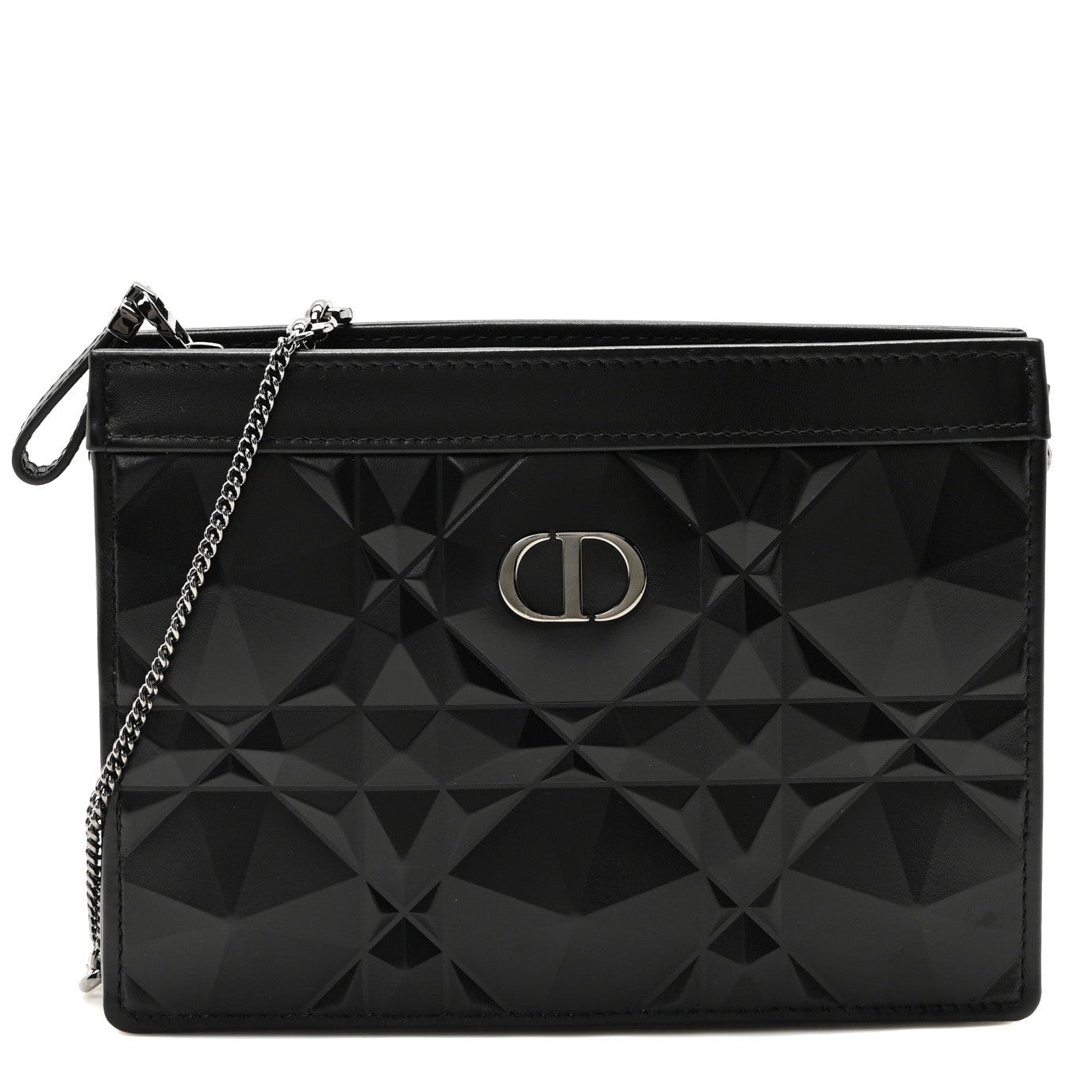 Dior Caro Macrocannage Diamond Quilted Leather Shoulder Bag - Black