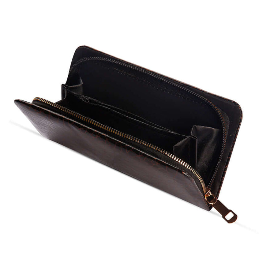 MARBLE – Glossy Finish Handbag in Black