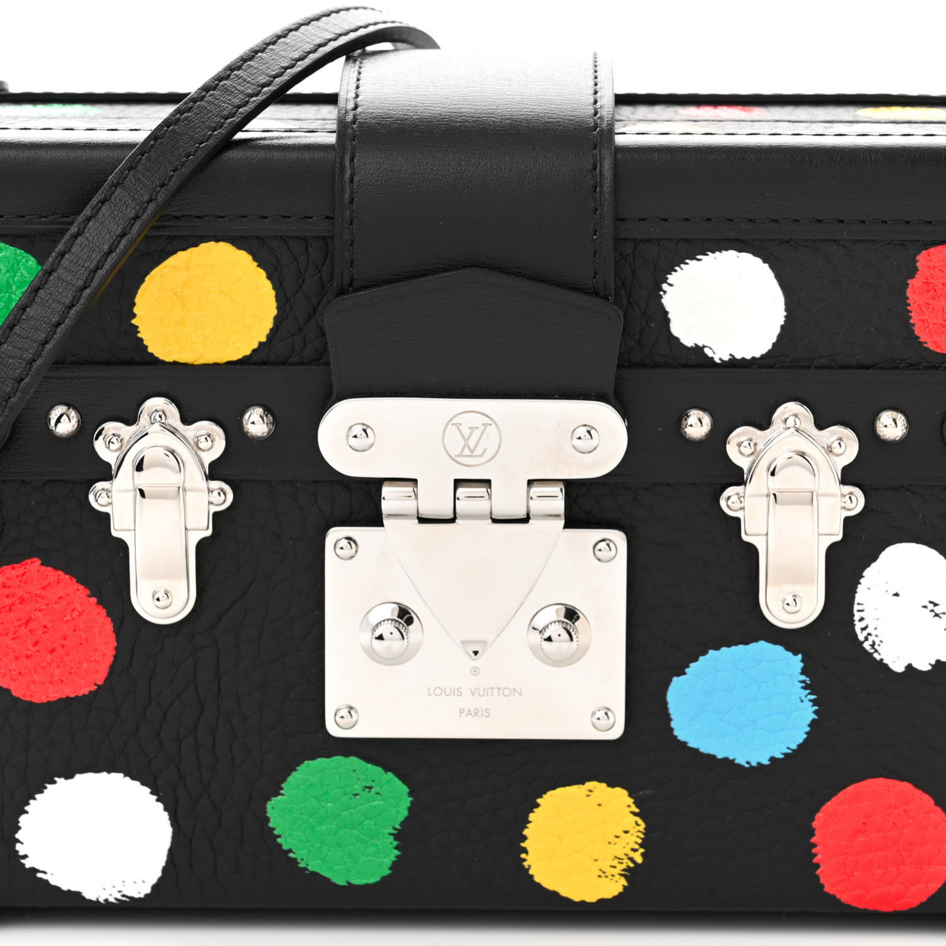 Louis Vuitton x Kusama Yayoi Taurillon Petite Malle Crossbody Bag - Black