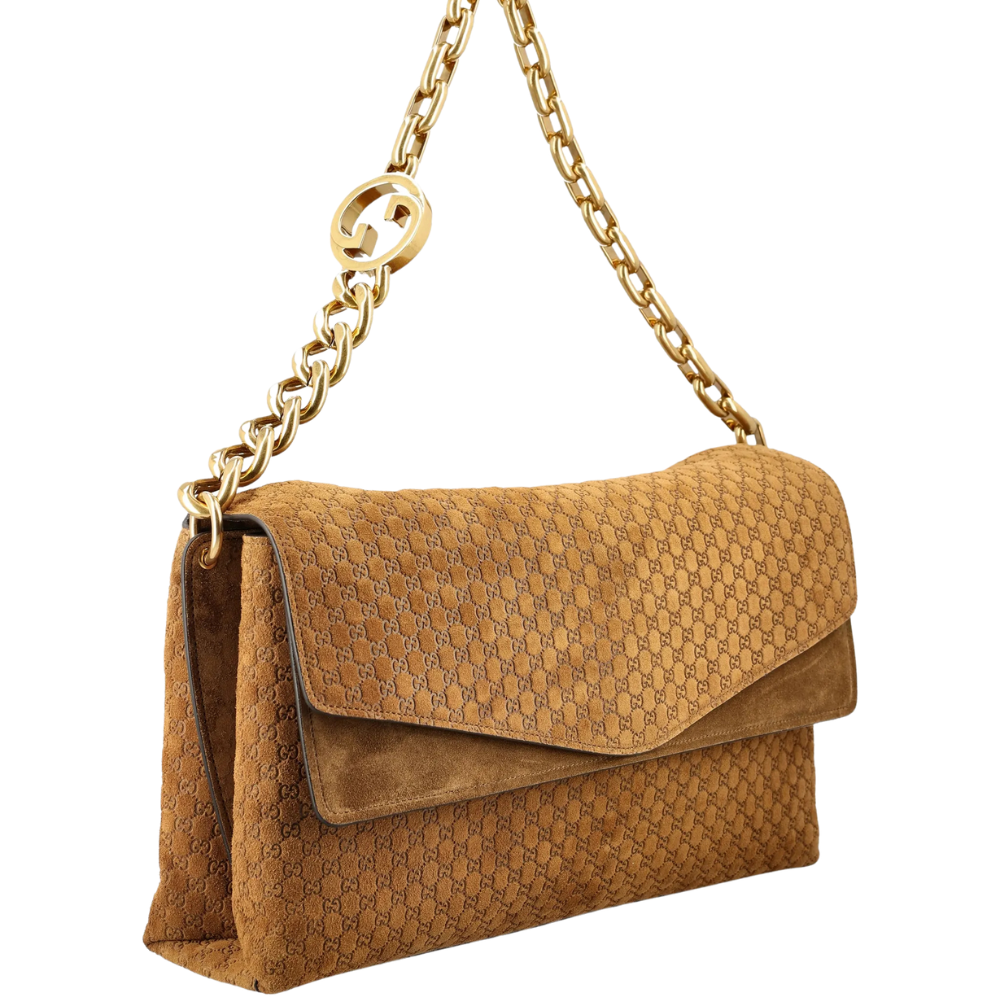 Gucci Large GG Chain Shoulder Bag – Brown