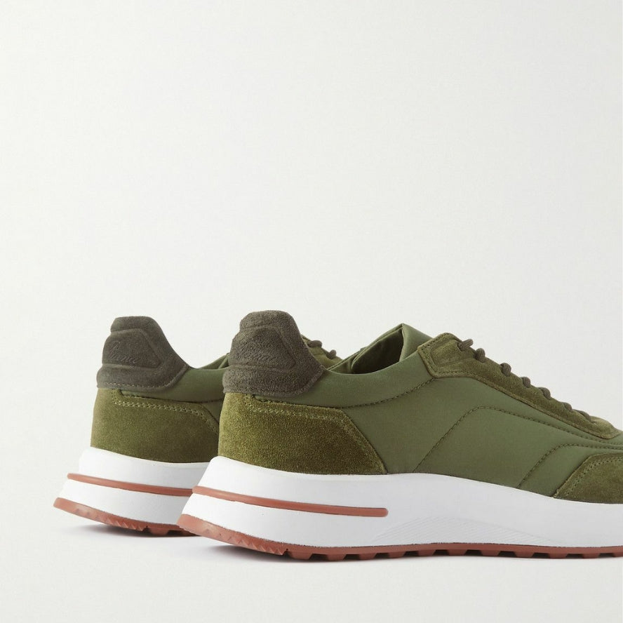 Loro Piana Weekend Walk Suede Sneakers -  Green