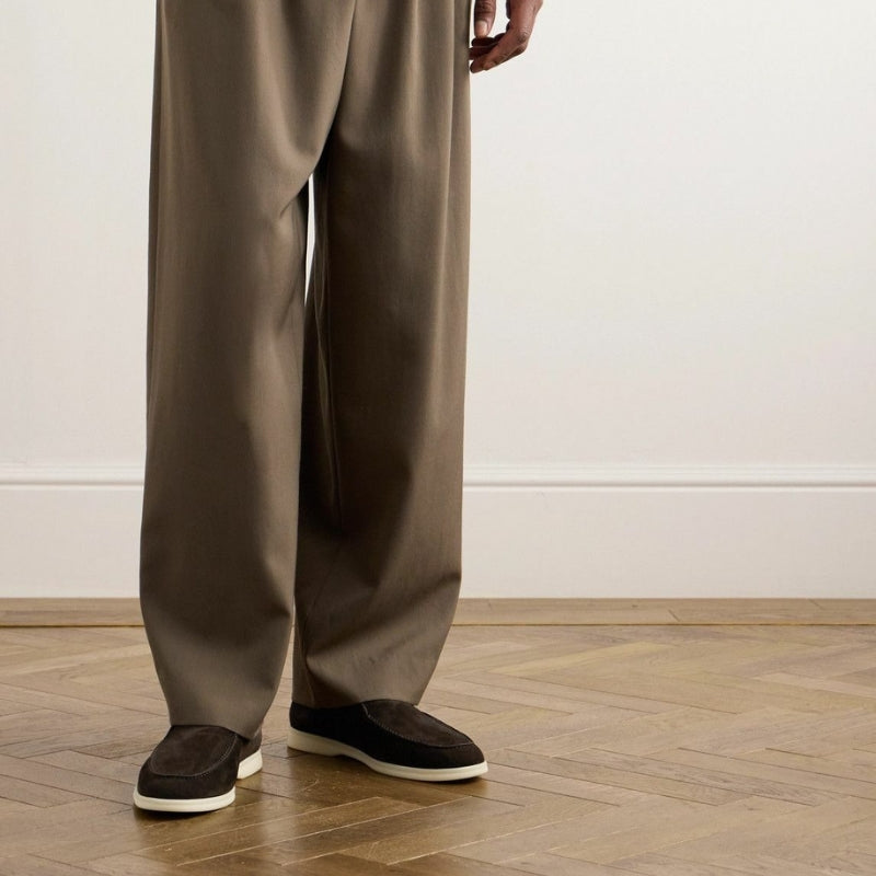 Loro Piana Polacchino Open Walk Suede Ankle Boots - Brown