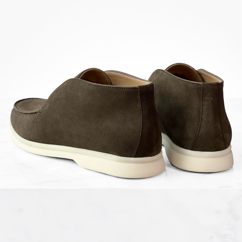 Loro Piana Open Walk Suede Ankle Boot - Warm Gray (MD84)