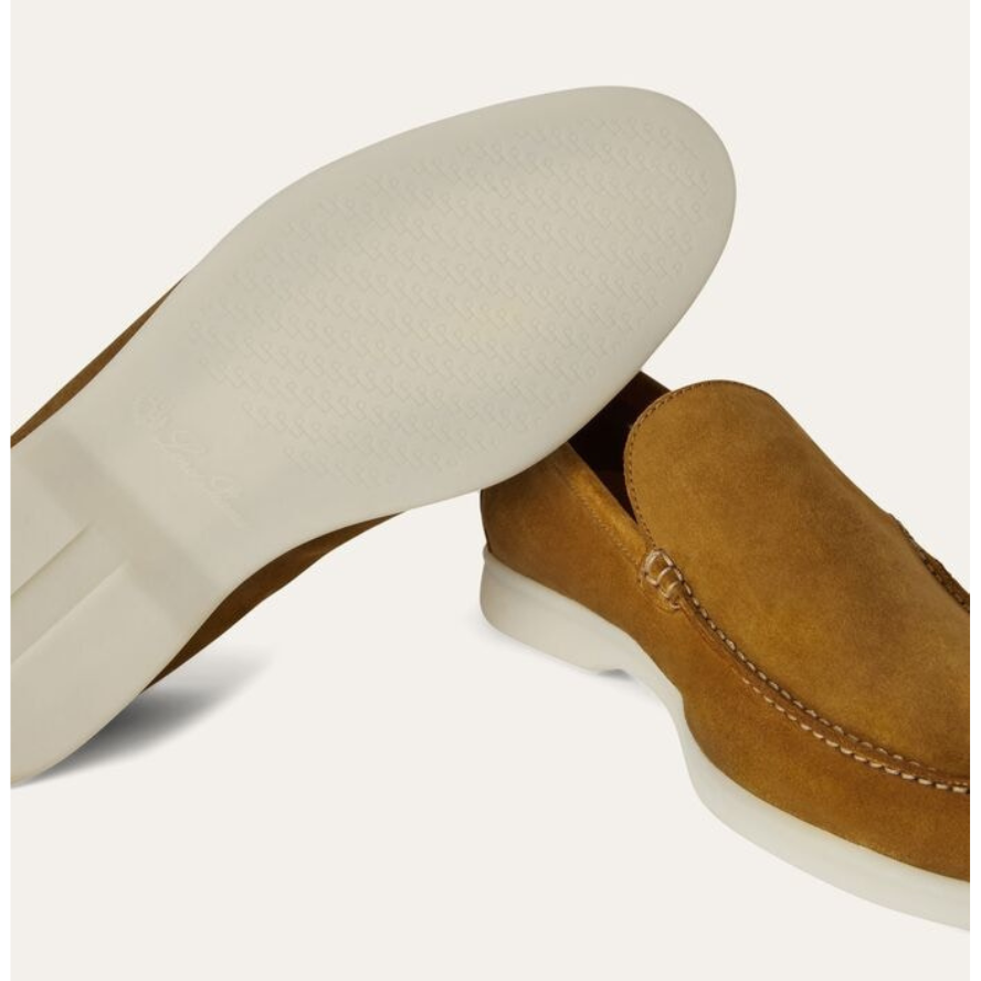 Loro Piana Summer Walk Suede Loafers - Tan (HD96)