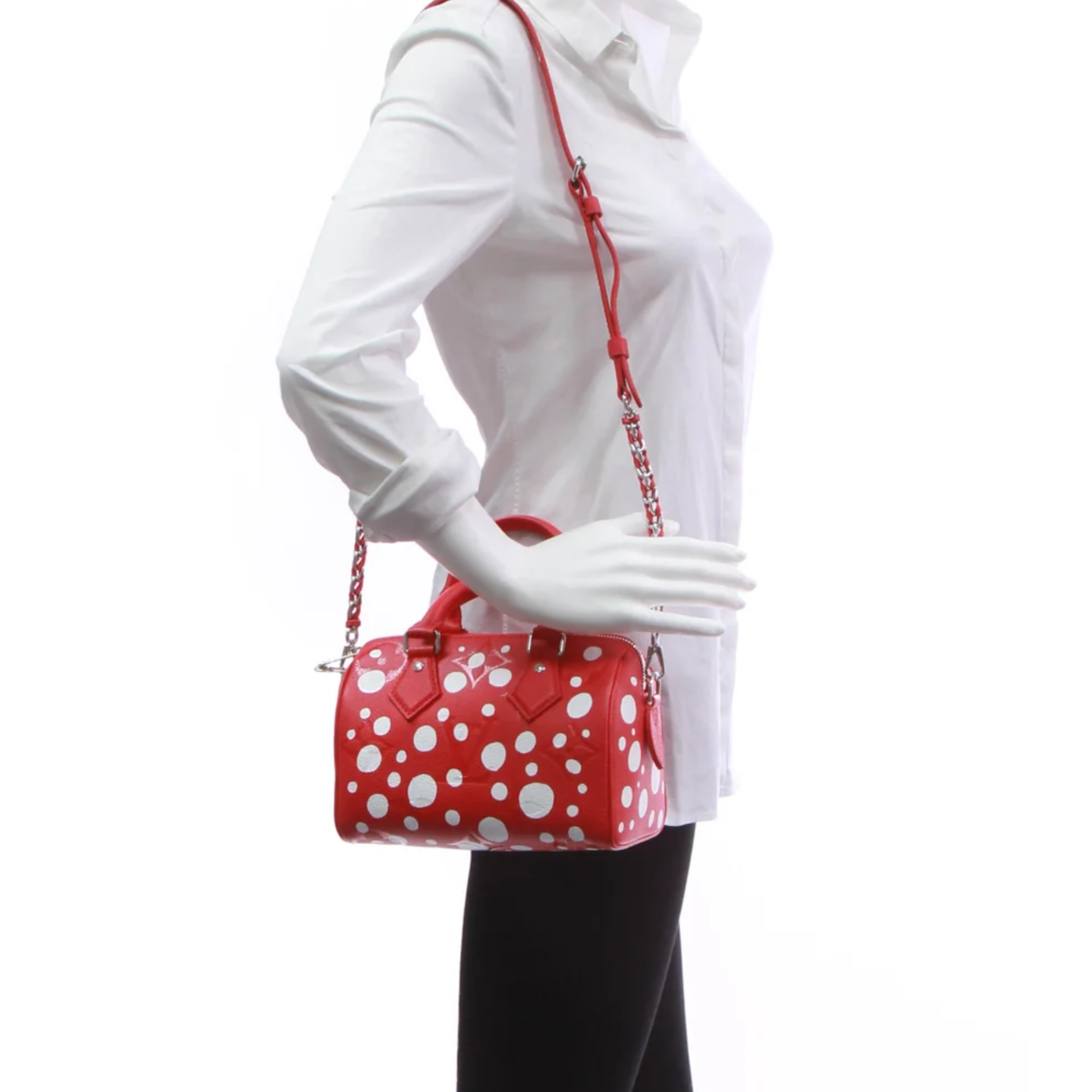 Louis Vuitton x Yayoi Kusama Speedy 20 Bandoulière Handbag - Red