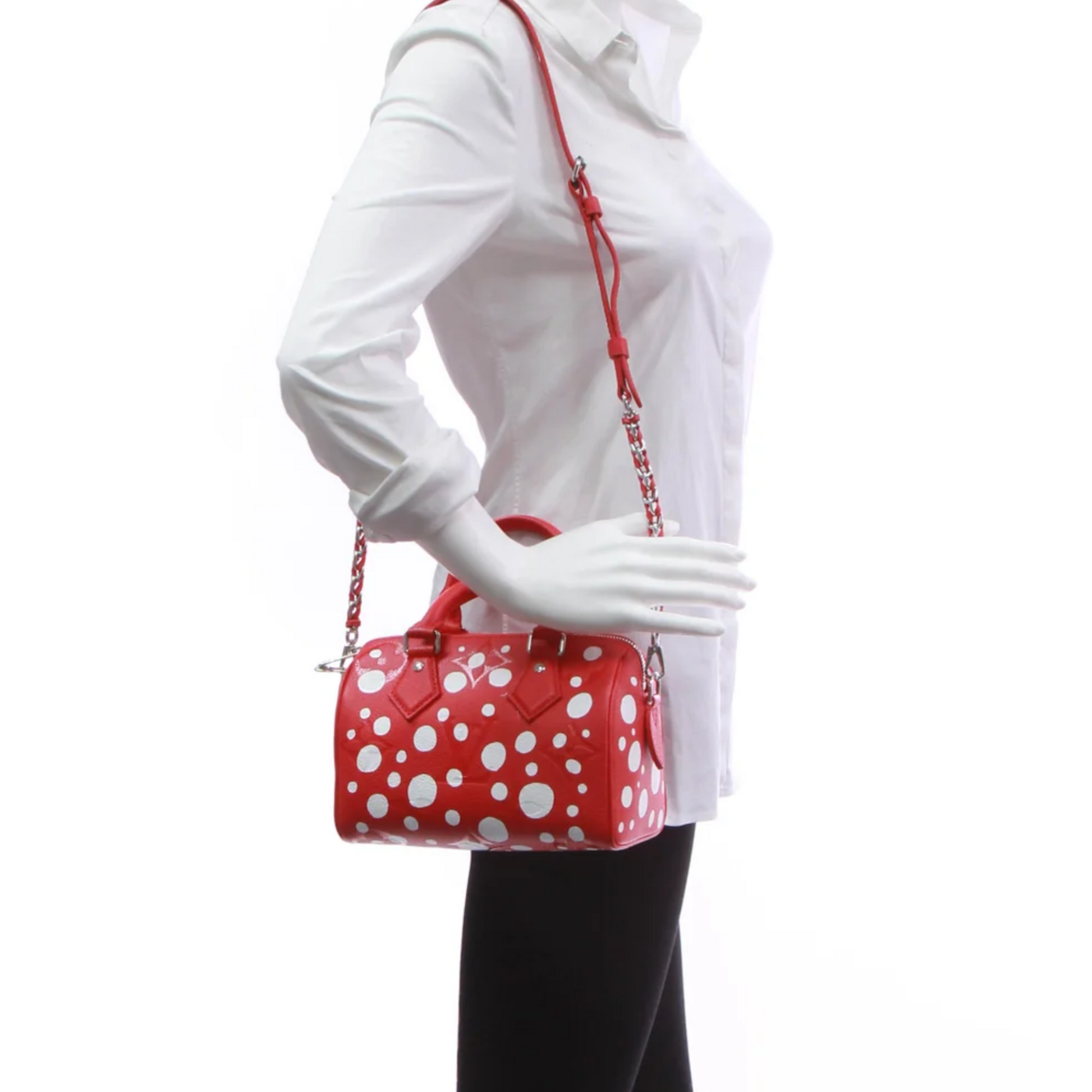 Louis Vuitton x Yayoi Kusama Speedy 20 Bandoulière Handbag - Red