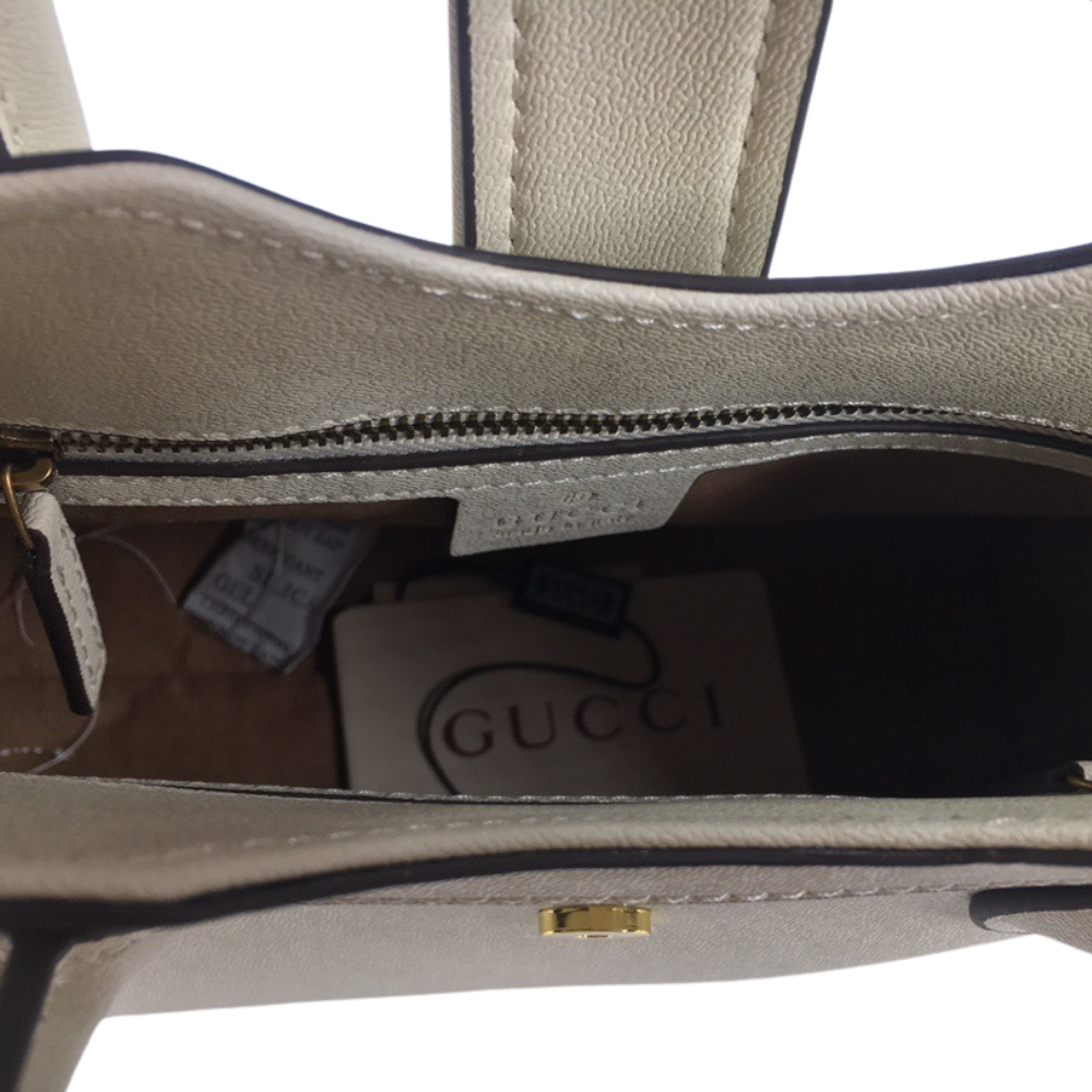Gucci Small Top Handle Bag – White Calfskin