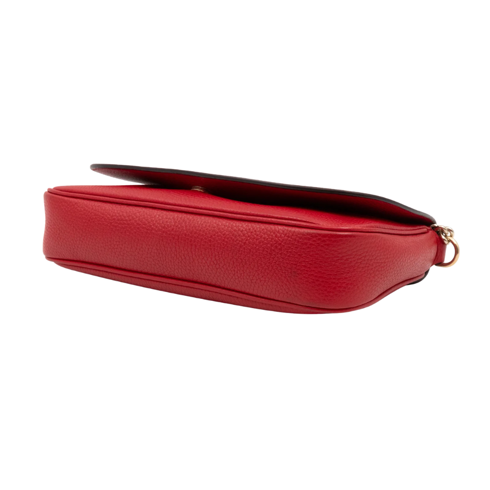 Gucci Soho Leather Flap Chain Shoulder Bag – Red