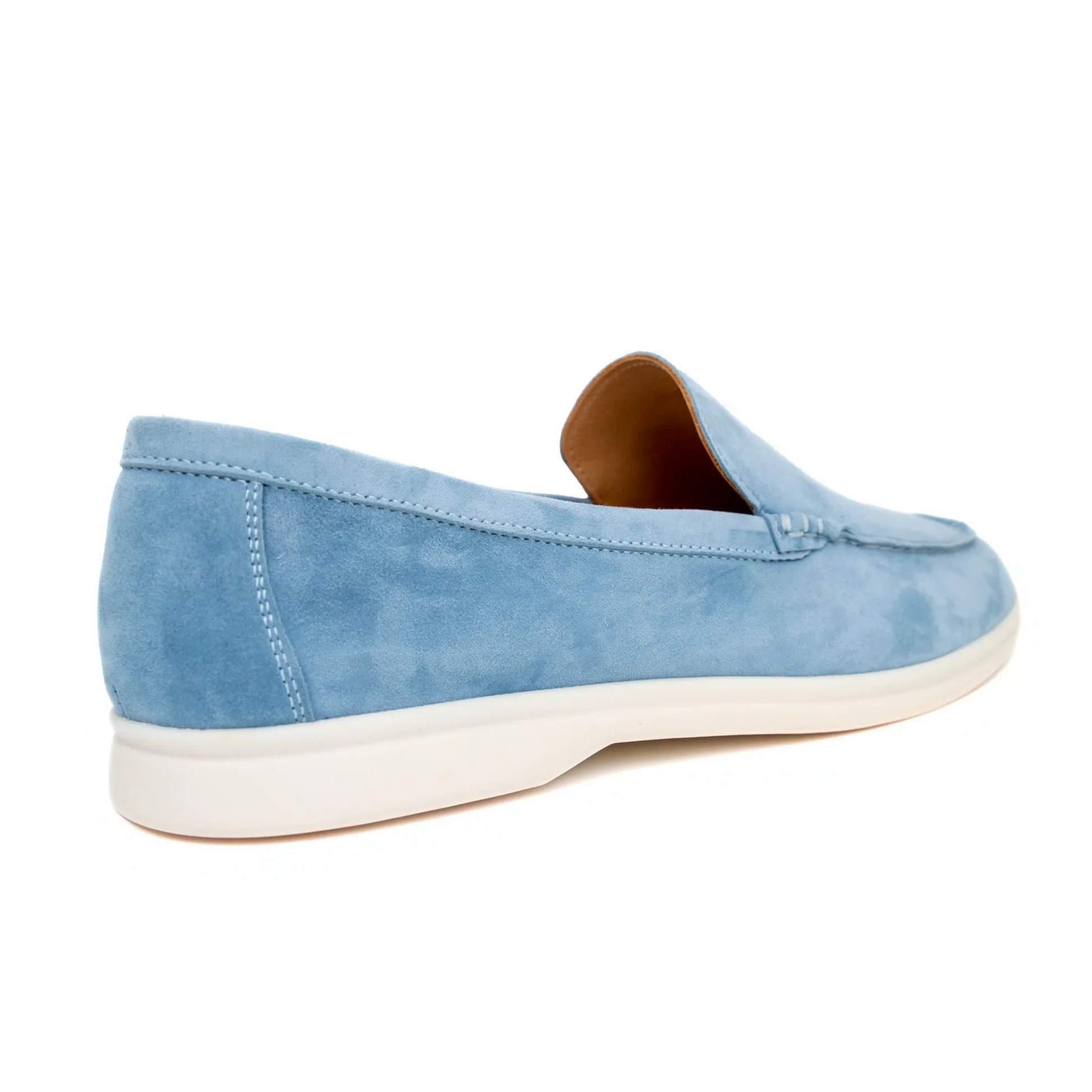 Loro Piana Summer Walk Suede Loafers - Polvere Blue