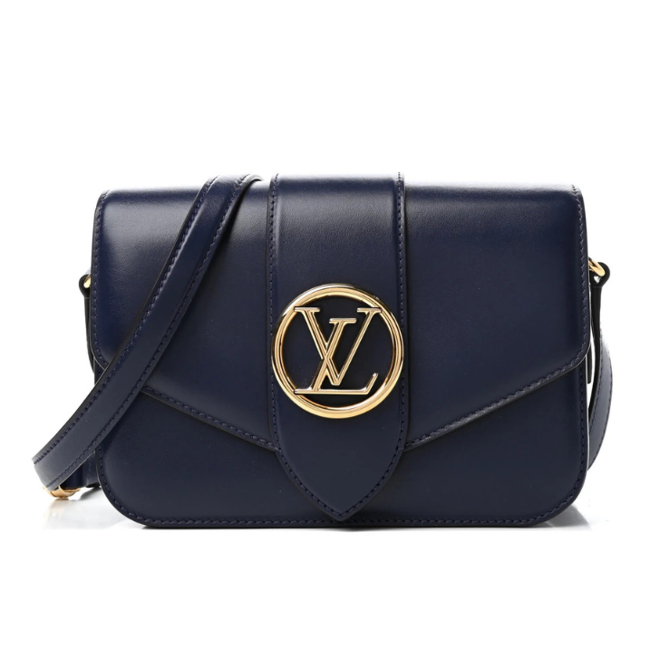 Louis Vuitton Smooth Calfskin LV Pont 9 Handbag - Blue