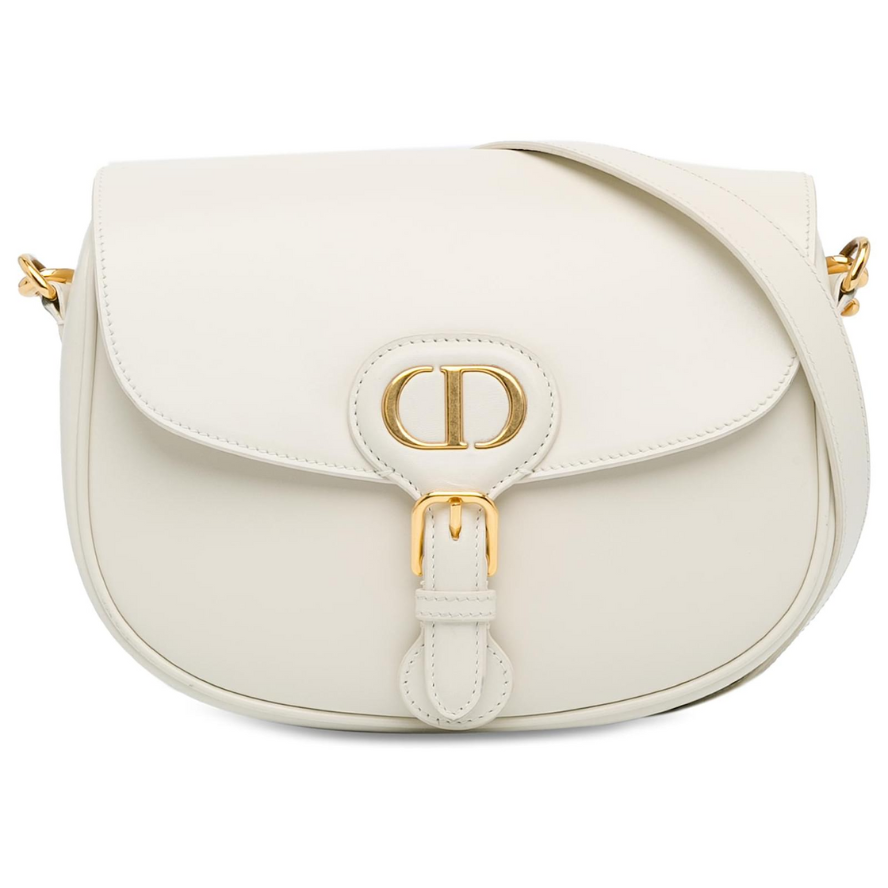 Dior Medium Bobby Calfskin Crossbody Bag - White