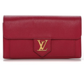 Louis Vuitton Calfskin Leather Lockme Wallet - Red