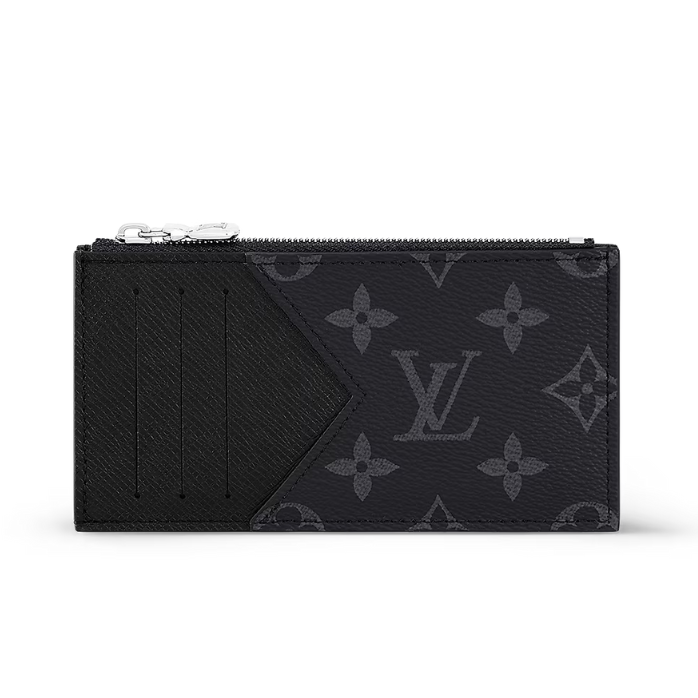 Louis Vuitton Monogram Eclipse Taigarama Coin Card Holder - Black