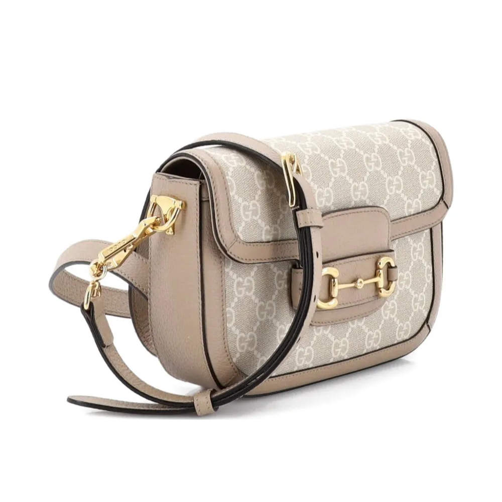 Gucci Horsebit 1955 Mini GG Crossbody Shoulder Bag – Beige