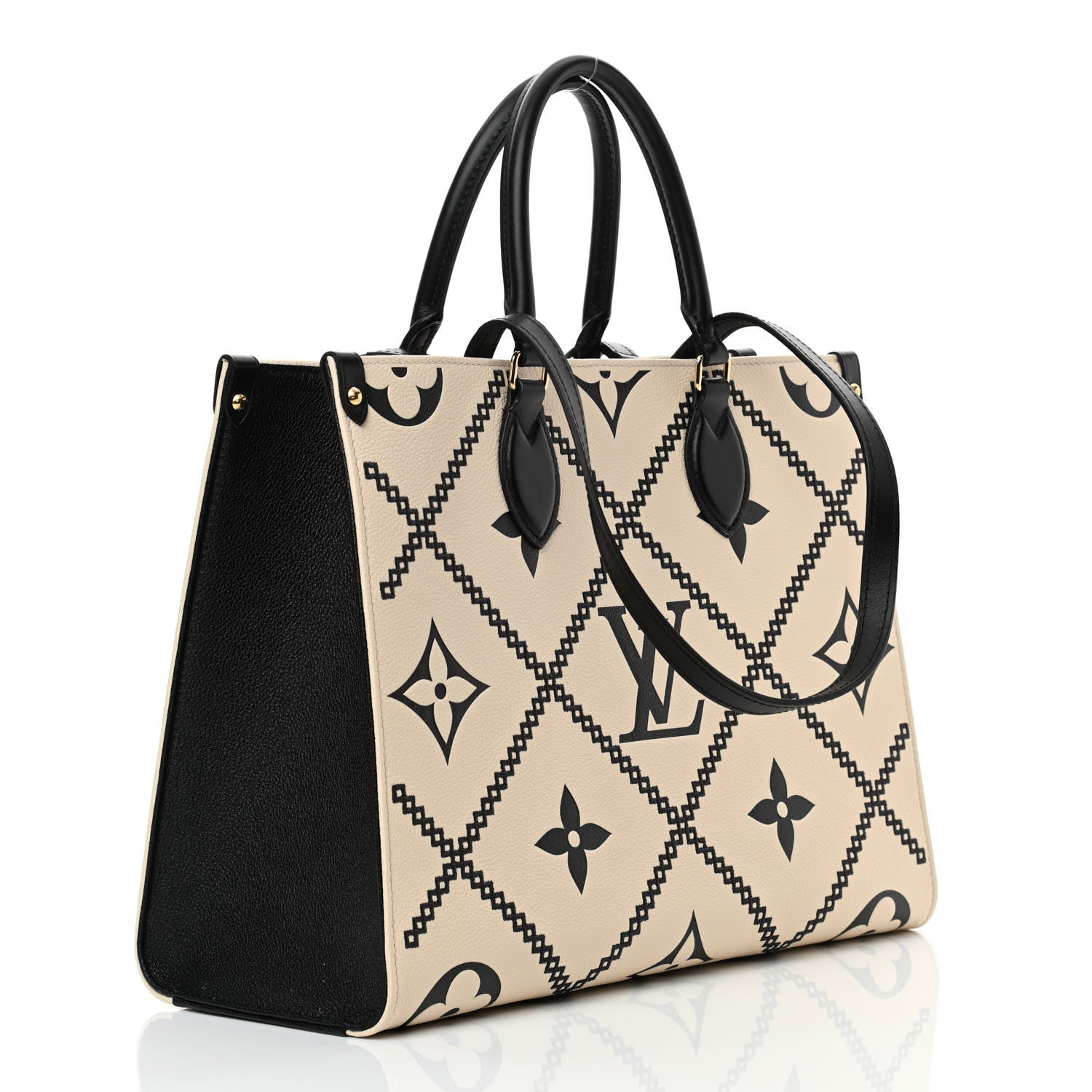Louis Vuitton Empreinte Monogram Giant Broderies OnTheGo MM Tote Bag - White