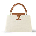Louis Vuitton Taurillon Leather Capucines MM Handbag – Ecru Beige