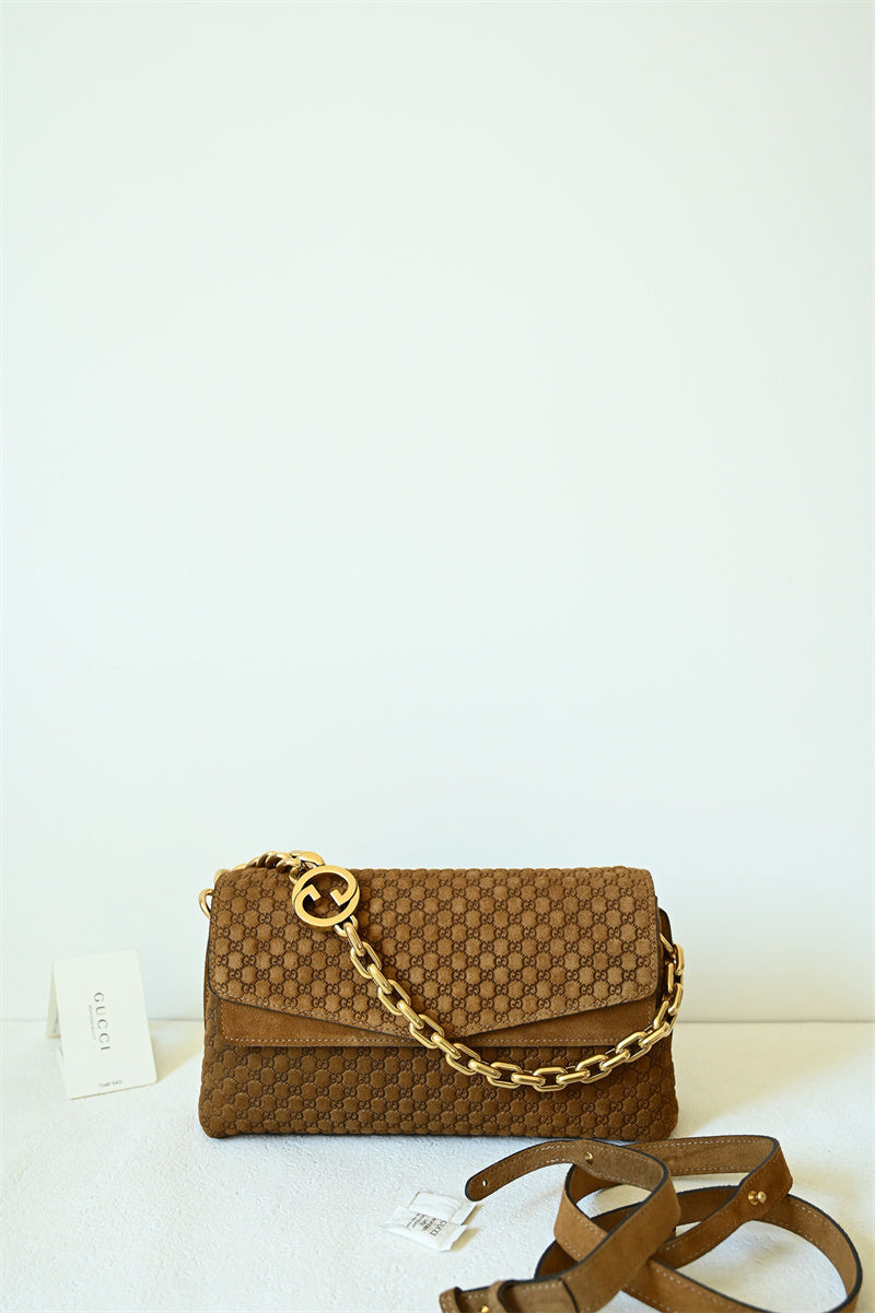 Gucci Large GG Chain Shoulder Bag – Brown
