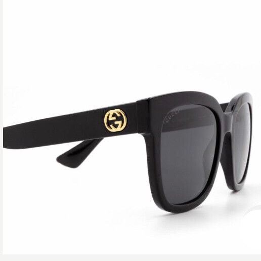 Gucci GG0034S Rectangular Frame Black Sunglasses