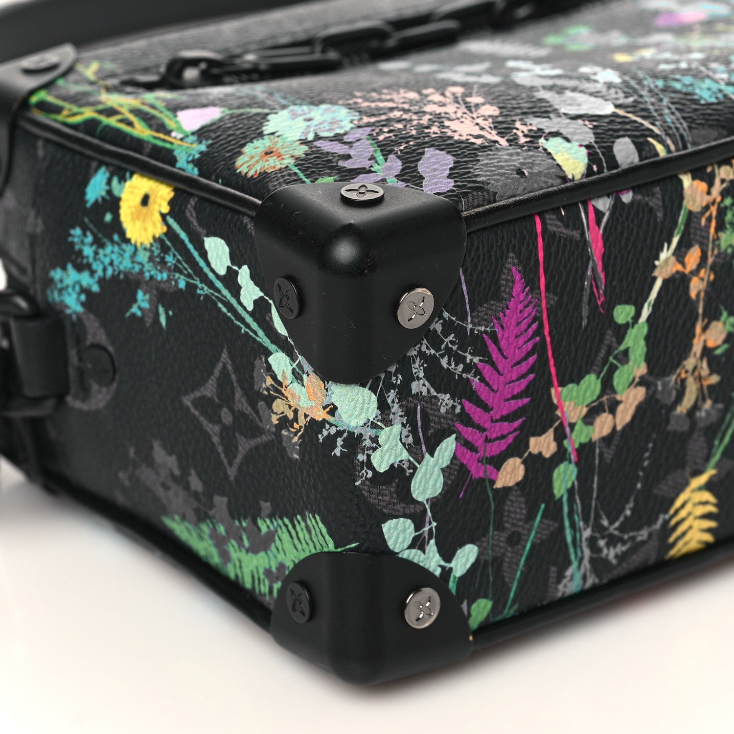 Louis Vuitton Monogram Eclipse Flower Print Mini Soft Trunk Bag - Black