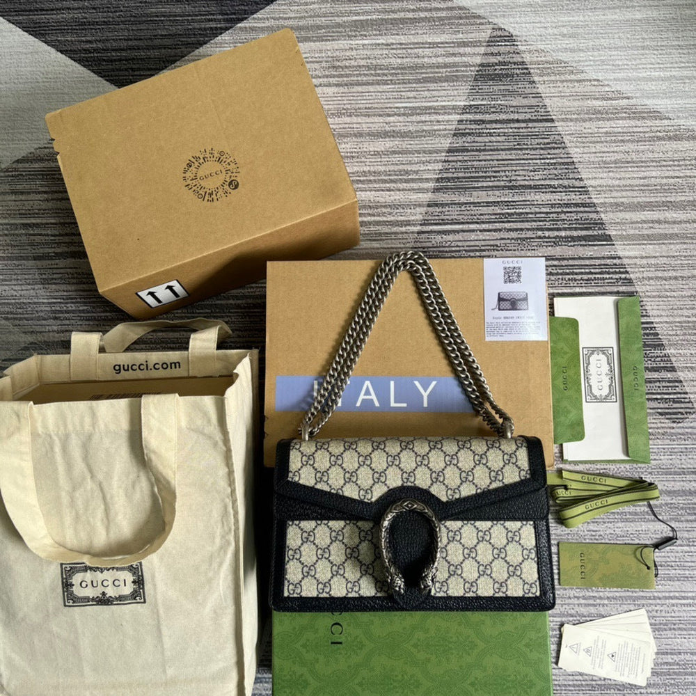 Gucci GG Supreme Dionysus Medium Shoulder Bag – Beige