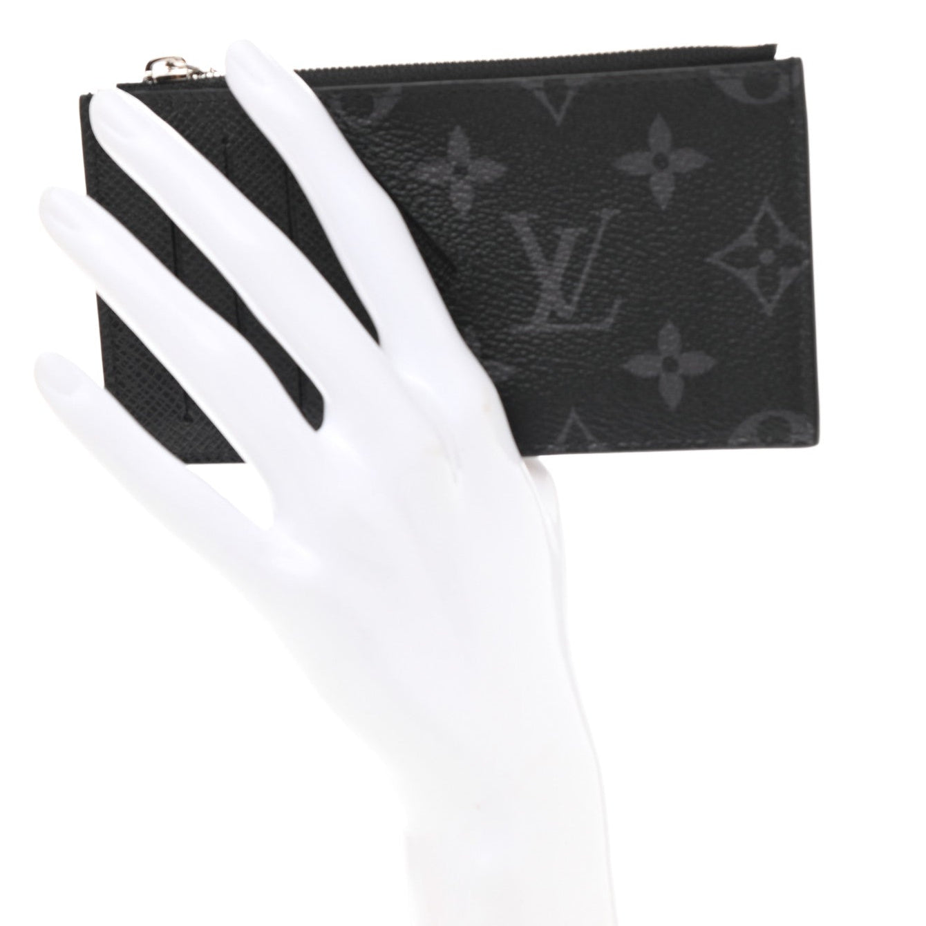 Louis Vuitton Monogram Eclipse Taigarama Coin Card Holder - Black