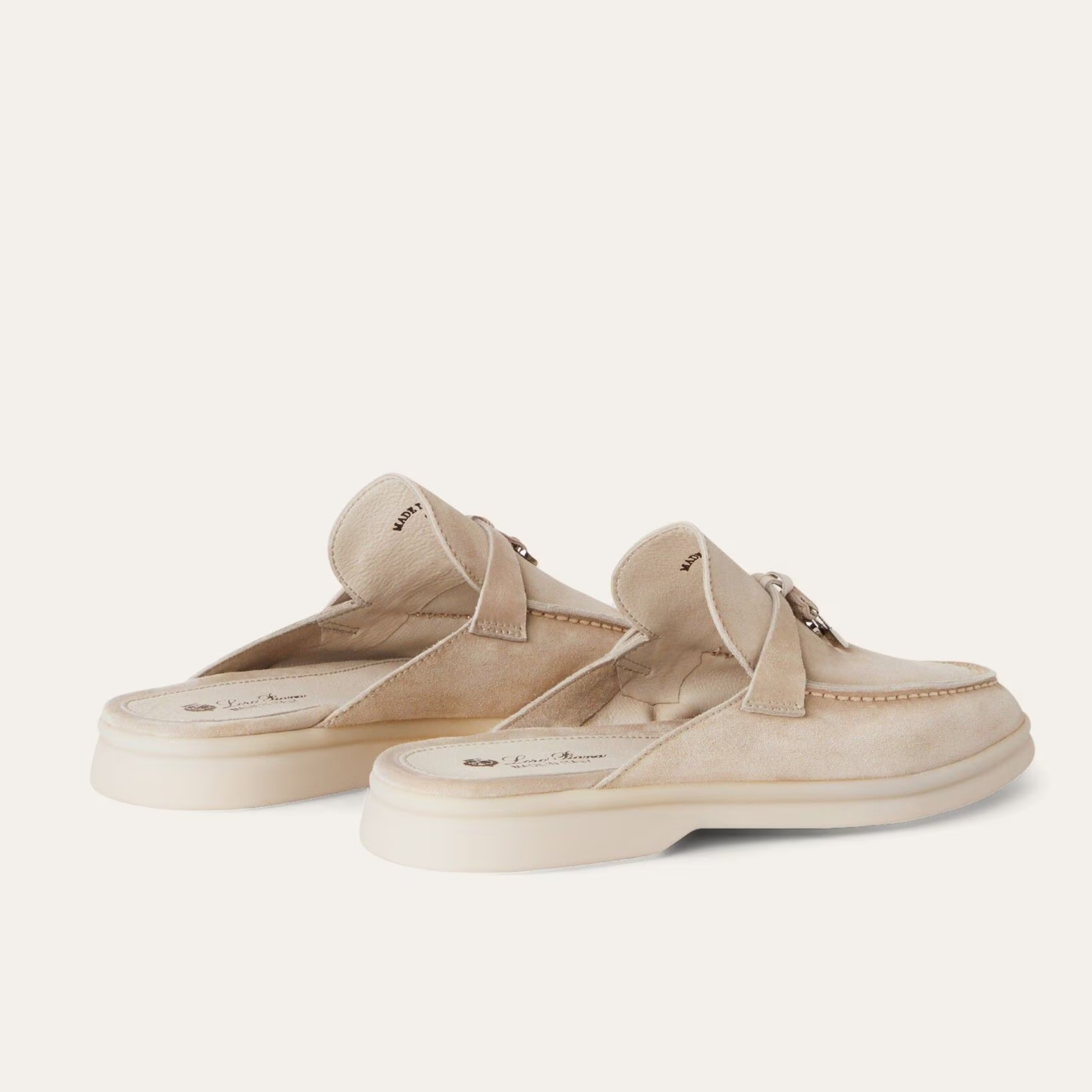 Loro Piana Babouche Charms Walk Suede Loafer - Linen (D746)