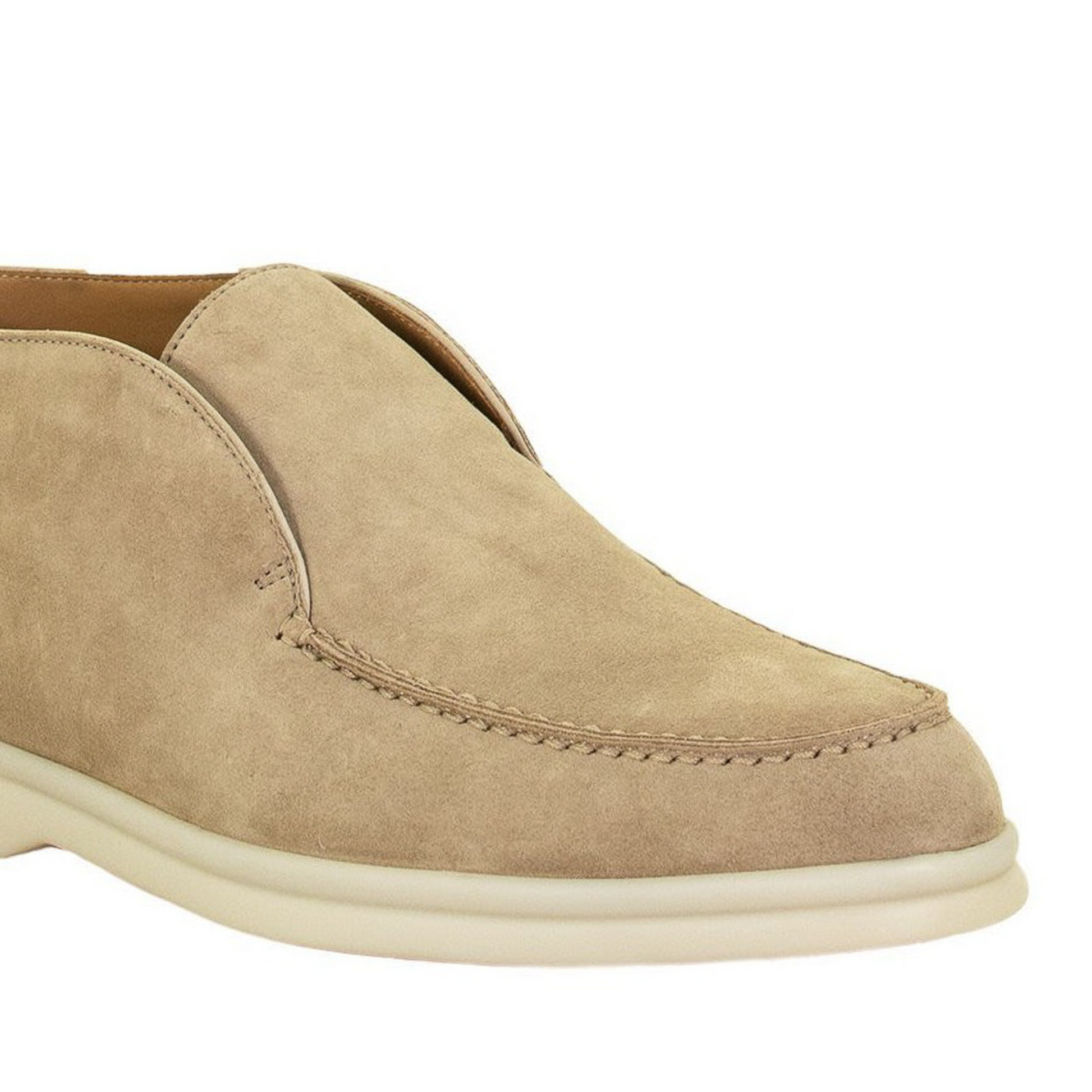 Loro Piana Open Walk Suede Ankle Boots - Sandstone