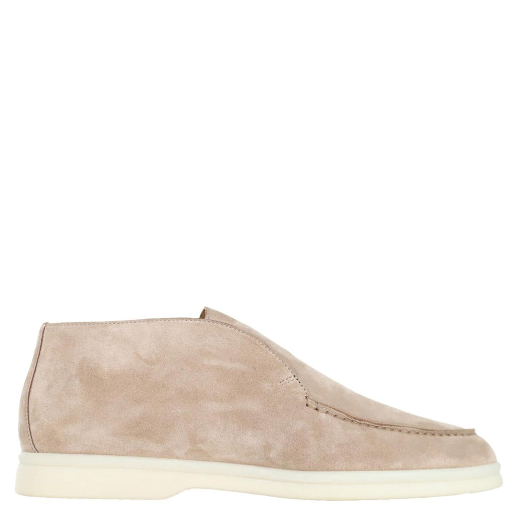 Loro Piana Walk of the Summer Precision Suede Ankle Boots - Sandstone