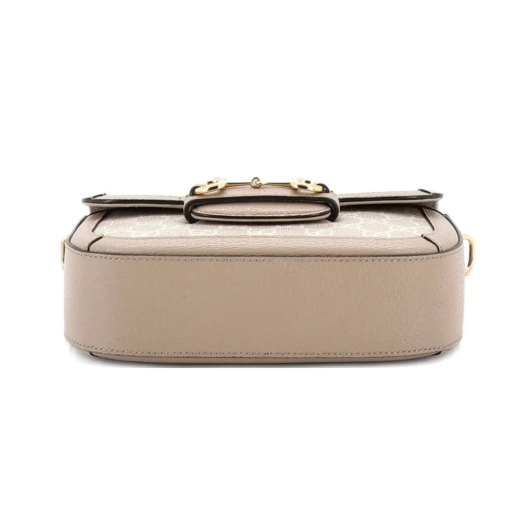 Gucci Horsebit 1955 Mini GG Crossbody Shoulder Bag – Beige