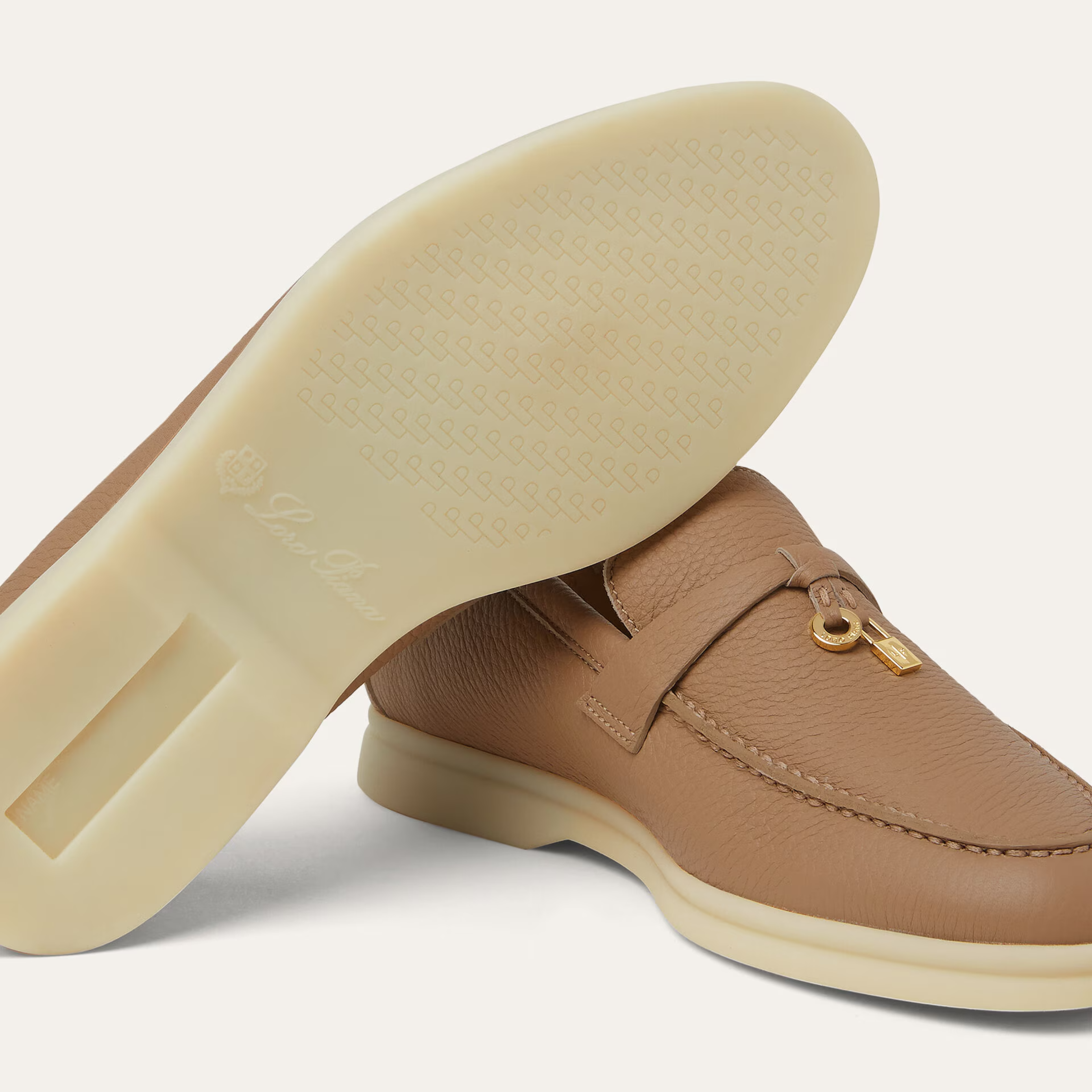 Loro Piana Summer Charms Walk Deerskin Loafers - Cream Bignet (20CB)