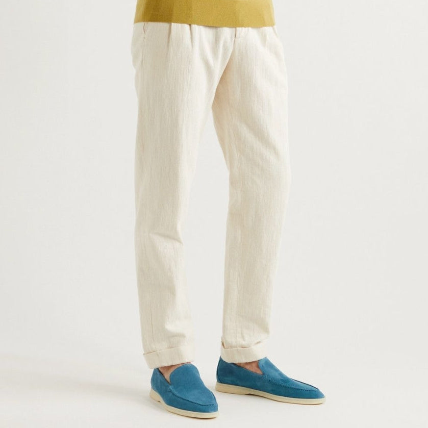 Loro Piana Summer Walk Suede Loafers - Blue