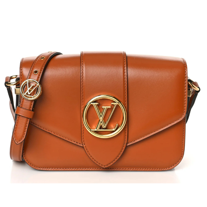 Louis Vuitton Smooth Calfskin LV Pont 9 Handbag - Brown