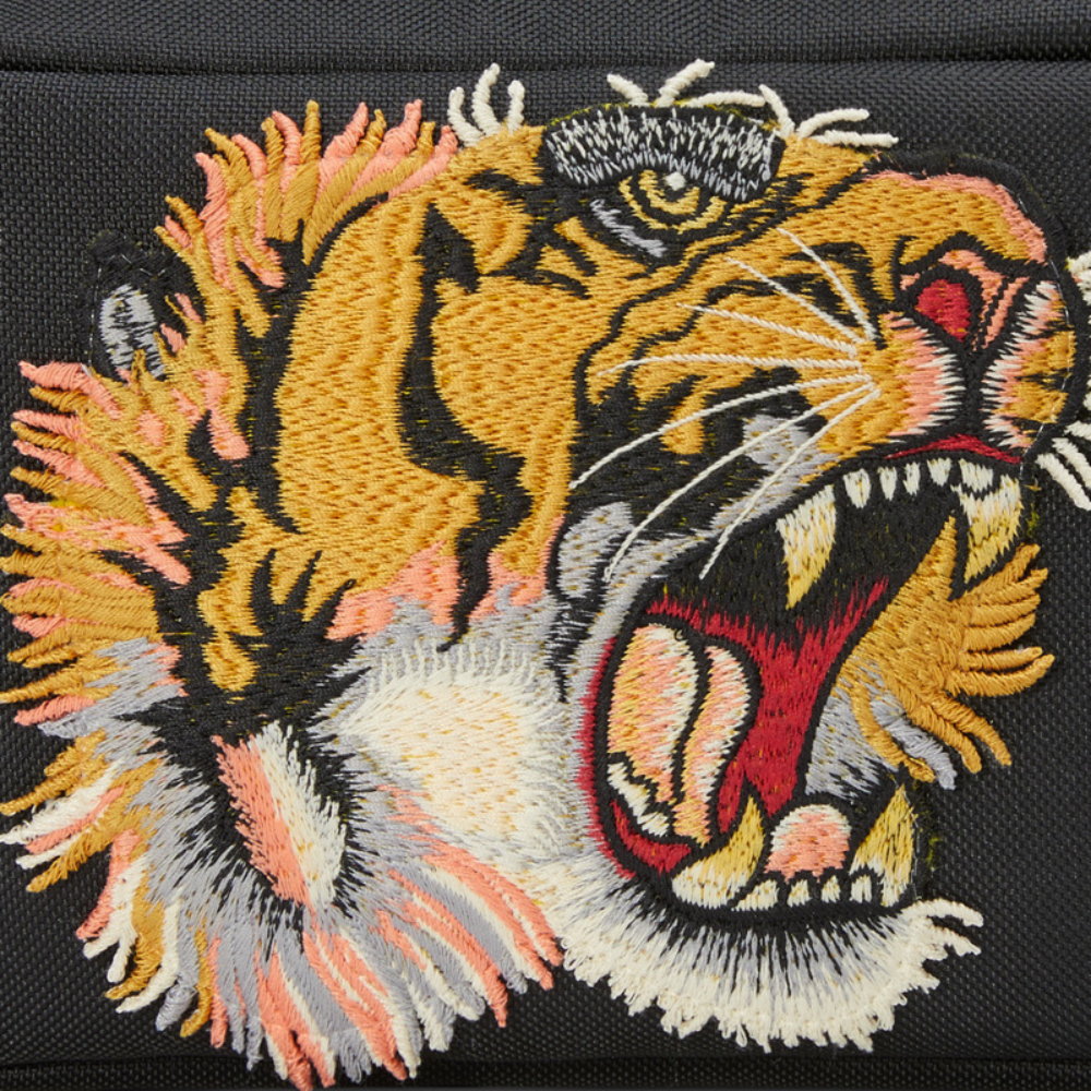 Gucci Black Tiger Nylon Messenger Bag – Black