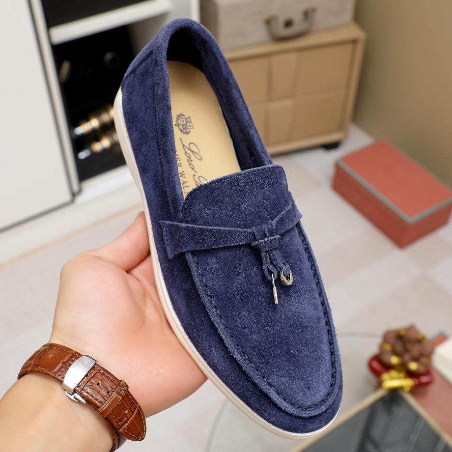 Loro Piana Summer Charms Walk Suede Loafer – True Dark Blue (108)
