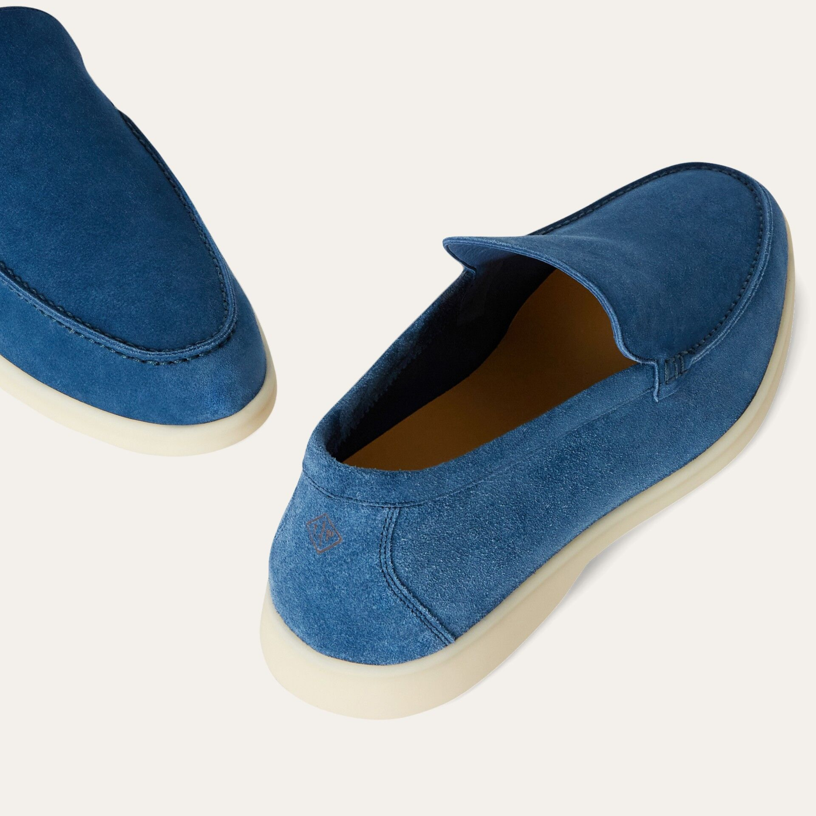 Loro Piana Summer Walk Suede Loafers - Cobalt Ink (WI72)