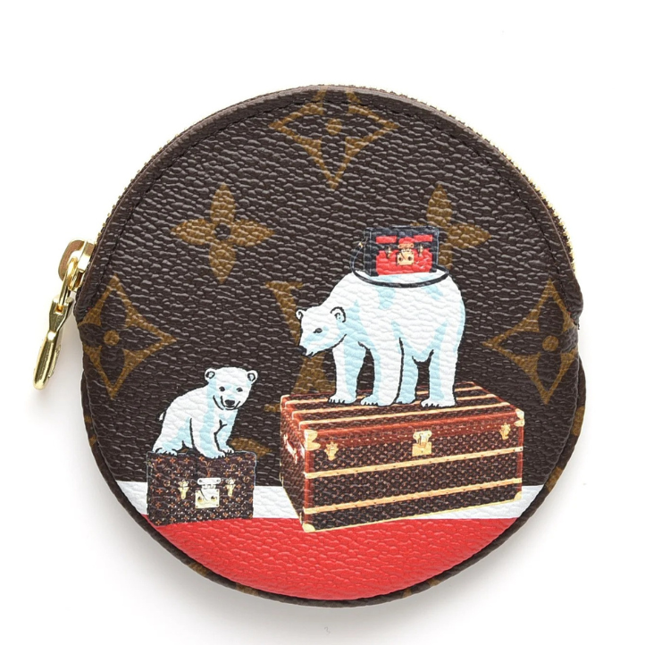 Louis Vuitton Limited Edition Monogram Christmas Round Coin Purse - Brown