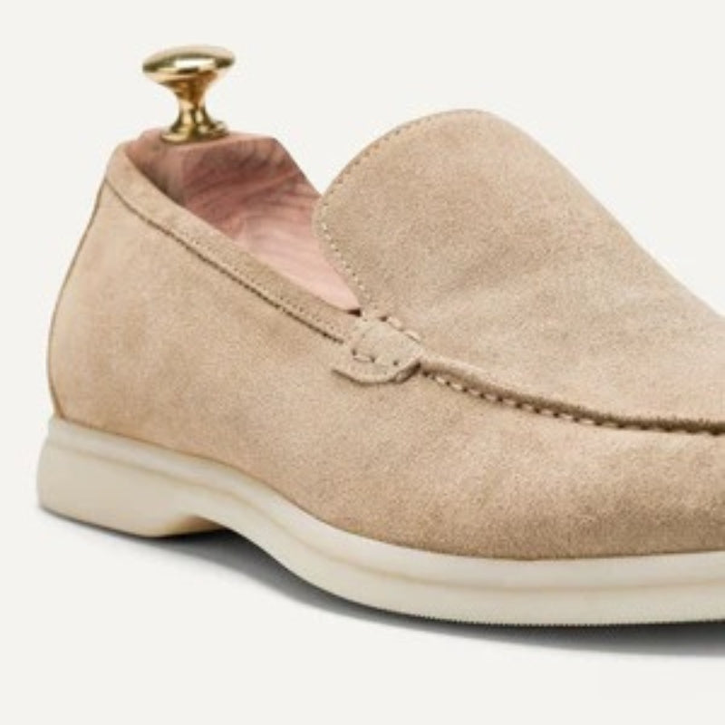 Loro Piana Summer Walk Suede Loafer - Light Wood Smoke (H755)
