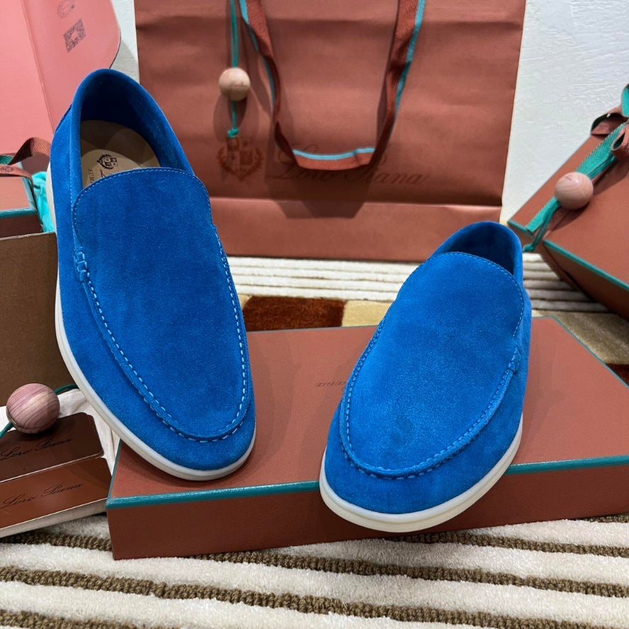 Loro Piana Summer Walk Suede Loafer - Cobalt Ink (135)