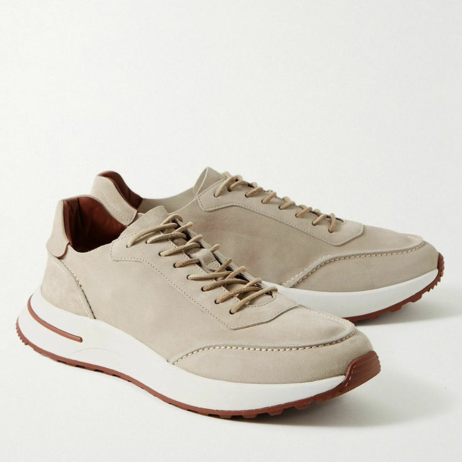 Loro Piana Weekend Walk Suede Sneakers - Beige